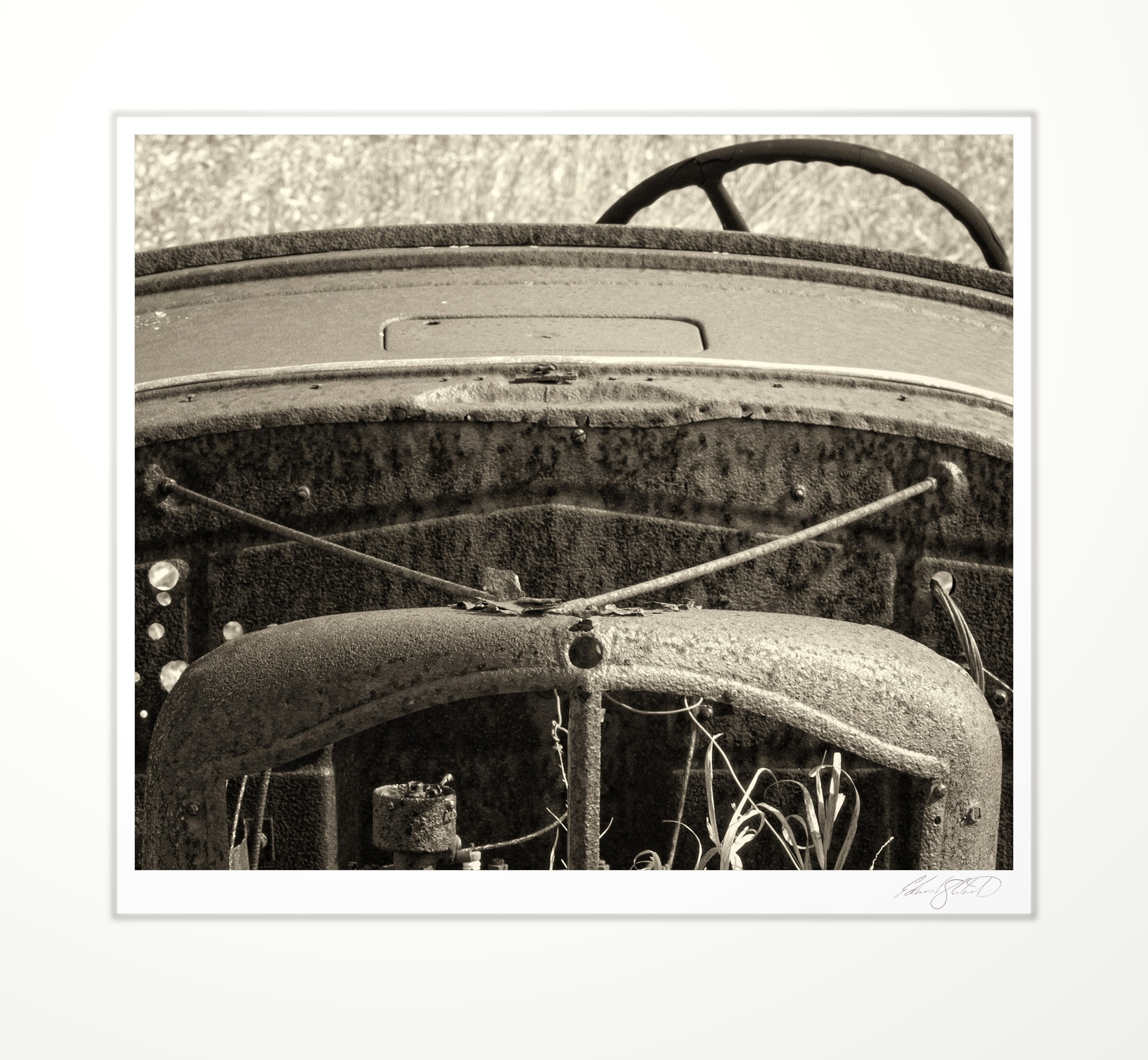 Detail of a rusted vintage truck